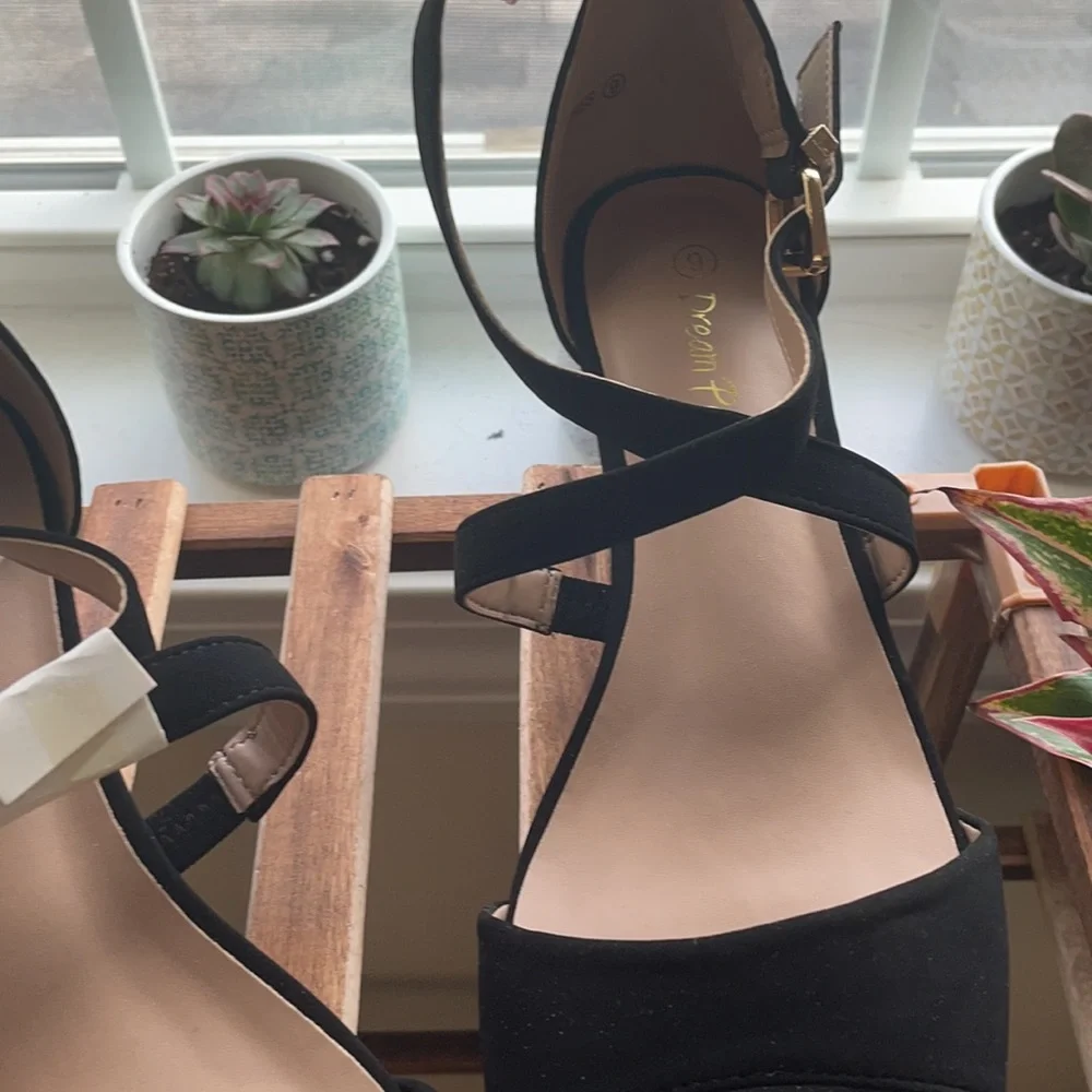 Black heeled sandals
